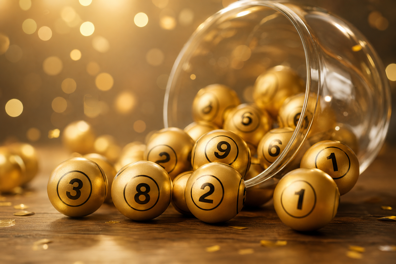 Golden lottery balls